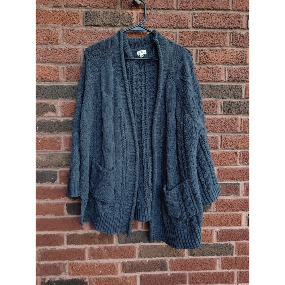 Pol Women's Open Cardigan Sweater Size Medium Chunky Oversized Boho Recovery